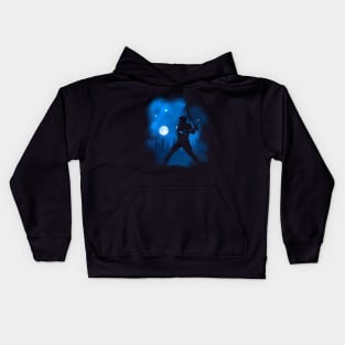 Baseball hitting the moon Kids Hoodie